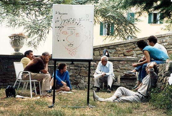 Participants in discussion during an early Cortona Week session.