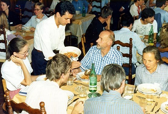 1986 · Cortona. Lunch in the monastery dining room