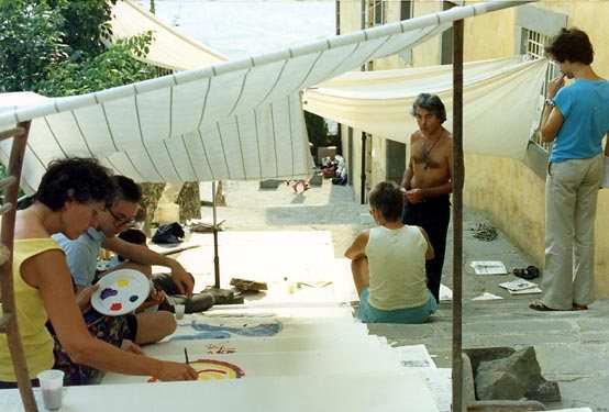 1986 · Cortona. Outdoor painting workshop