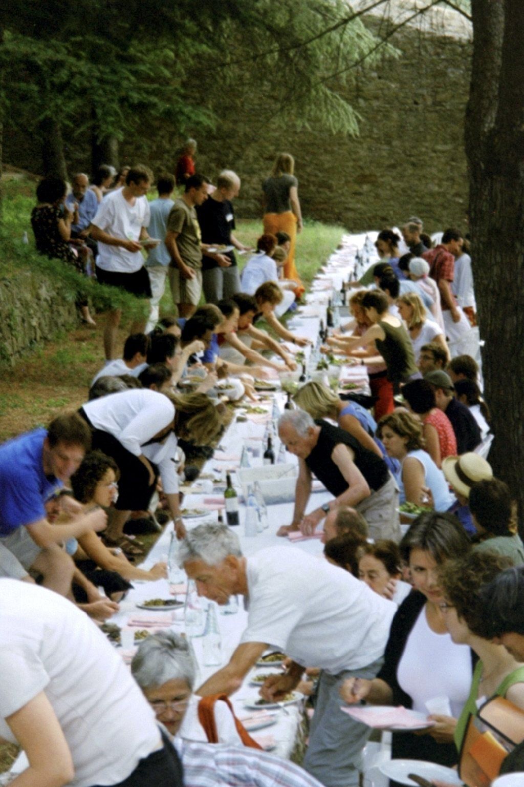 Early 2000s · Cortona. The long table lunch in the garden